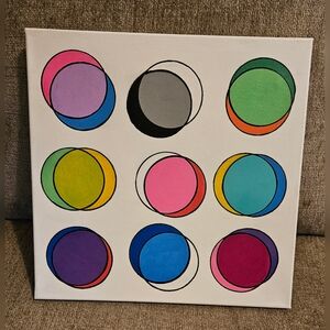 Original Colorful Geometric Canvas Art